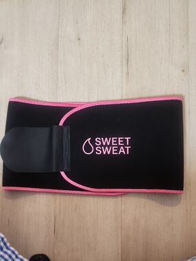 Sweet Sweat Women's Waist Trainer Belt - Black with Pink Trim